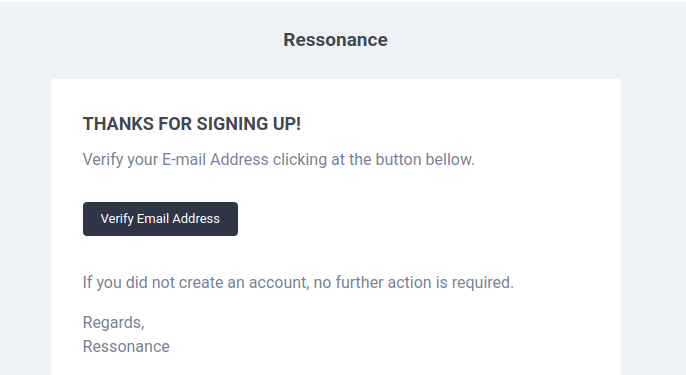 Verify account email